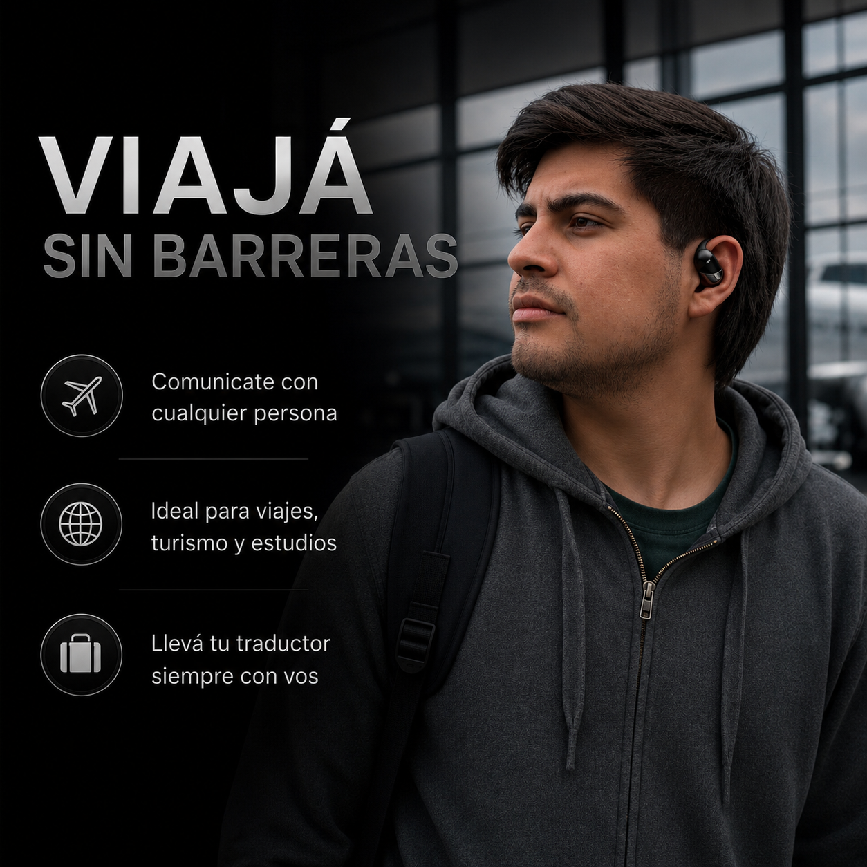 Auriculares Traductores Viagle Tiempo Real Bluetooth +100 idiomas