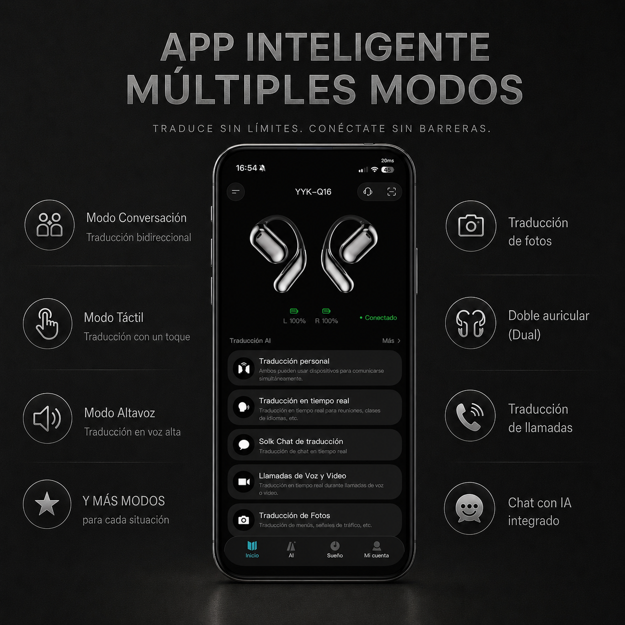 Auriculares Traductores Viagle Tiempo Real Bluetooth +100 idiomas